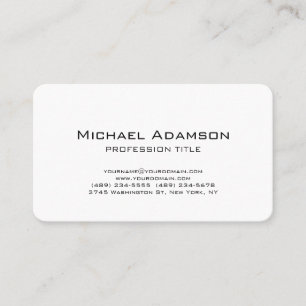 Elegant Plain Simple Black White Minimalist Business Card