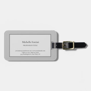 Elegant Plain Simple Minimalist Grey Luggage Tag
