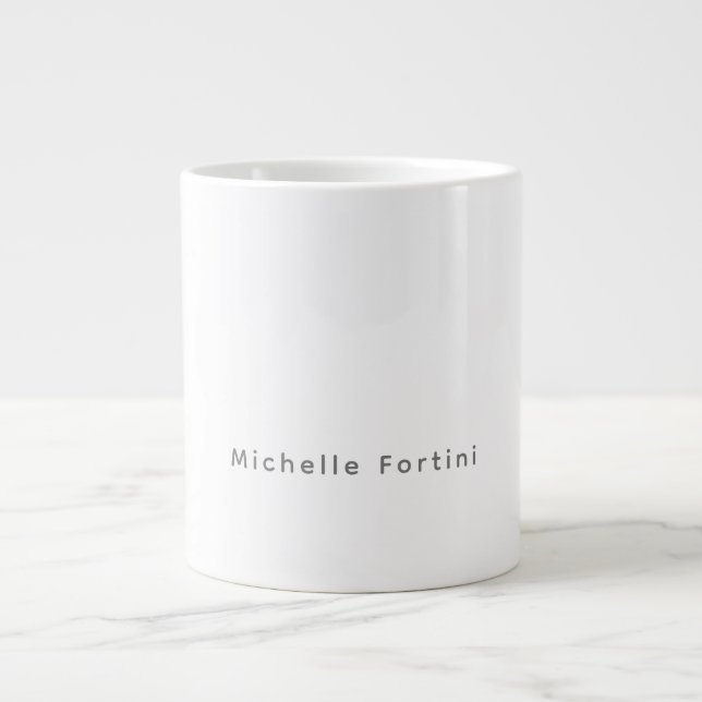 Elegant Plain Simple Minimalist Large Coffee Mug (Front)