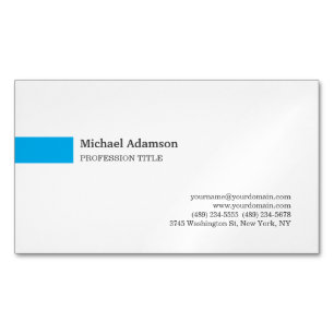 Elegant Plain Simple Minimalist Profile  Magnetic Business Card