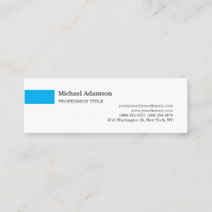 Elegant Plain Simple Minimalist Profile Mini Business Card