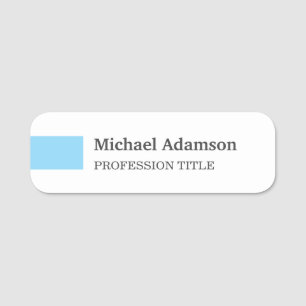 Elegant Plain Simple Minimalist Profile  Name Tag