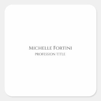 Elegant Plain Simple Minimalist Square Sticker