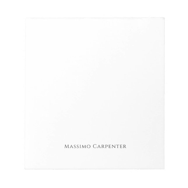 Elegant Plain Simple Modern Minimalist Notepad (Front)