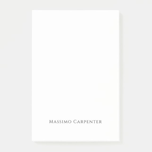 Elegant Plain Simple Modern Minimalist Post-it Notes (Front)