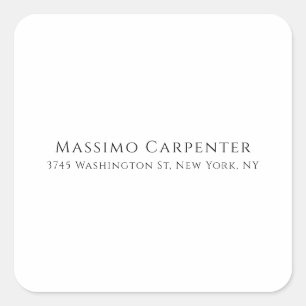 Elegant Plain Simple Modern Minimalist Square Sticker