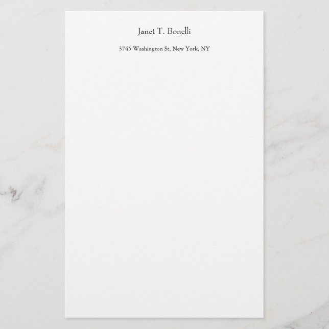 Elegant Plain Simple Professional Stationery (Front)