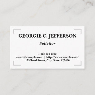 Elegant & Plain Solicitor Business Card