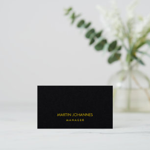 Elegant Plain Stylish Gold Colour Premium Black Business Card