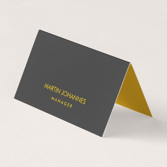 Elegant Plain Stylish Gold Colour Premium Black Business Card (Front)
