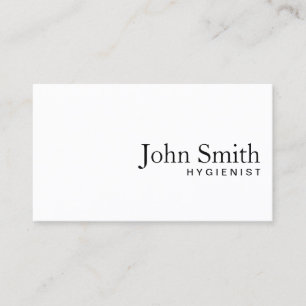 Elegant Plain White Minimalist Hygienist Dental Business Card