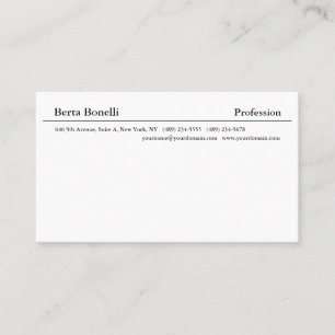 Elegant Plain White Minimalist Modern Business Card