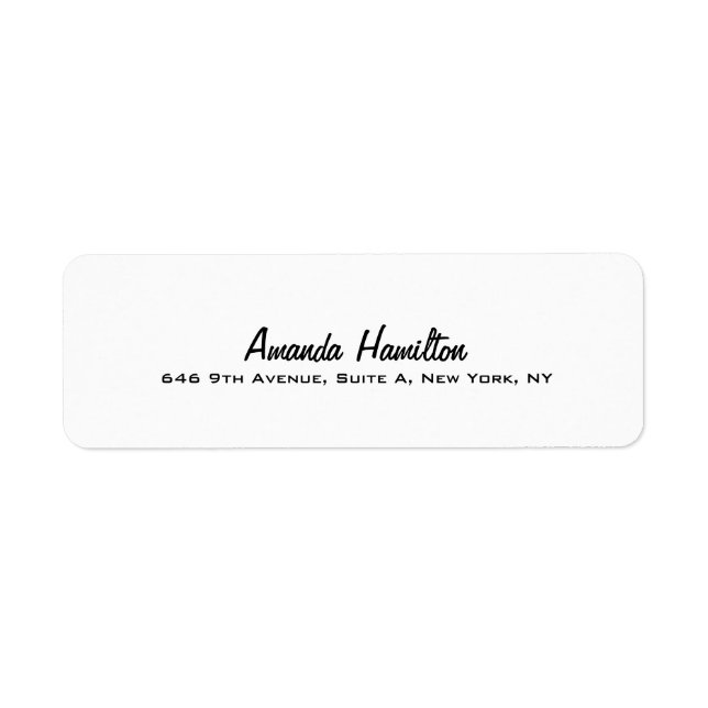 Elegant Plain White Professional Handwriting (Front)