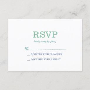 Elegant Plain White Sea Foam RSVP Card