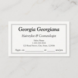 Elegant & Plain, With Triple-Line Border Appointment Card