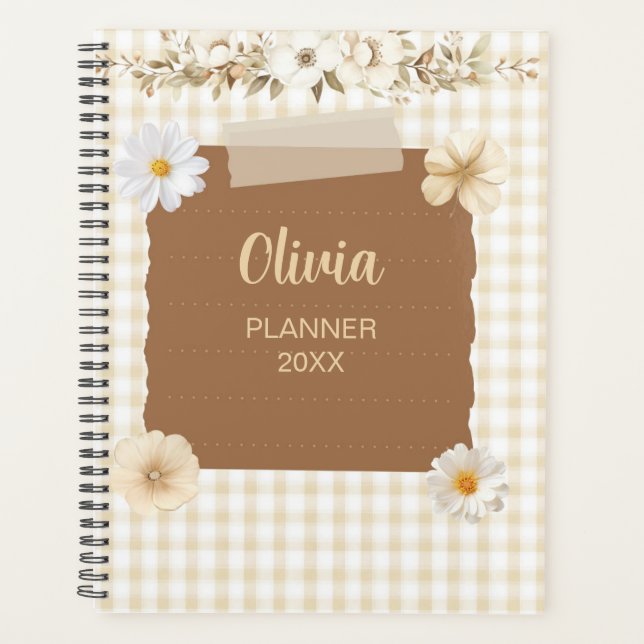 Elegant Planner with Soft Stamp & Rose Accents – C (Front)