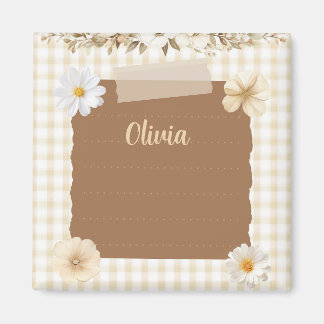 Elegant Planner with Soft Stamp & Rose Accents – C Magnet