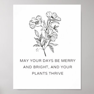 Elegant Plant Mom Christmas Gift - Plants Thrive Poster