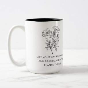 Elegant Plant Mom Christmas Gift - Plants Thrive Two-Tone Coffee Mug