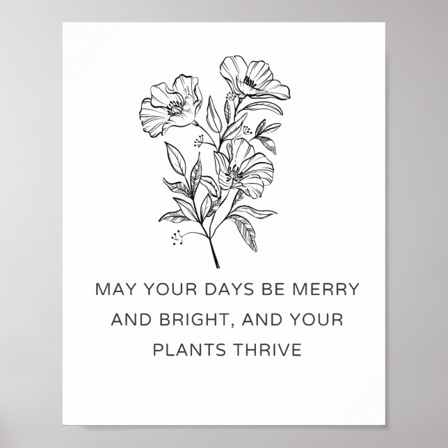 Elegant Plant Mum Christmas Gift - Plants Thrive Poster (Front)