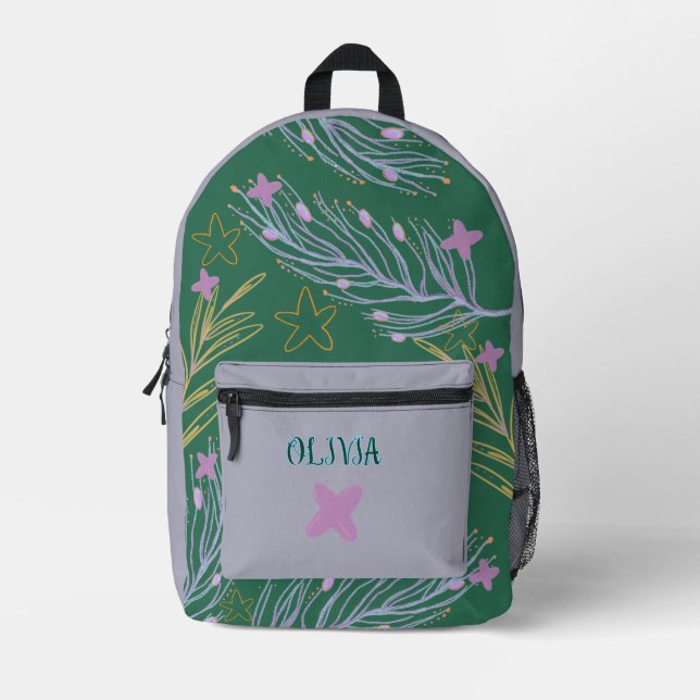 elegant plants autumn  printed backpack (Front)