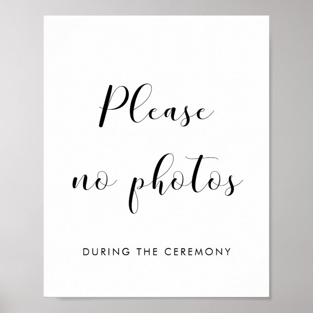 Elegant Please no photos wedding sign (Front)