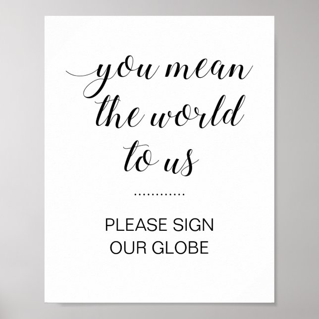 Elegant Please Sign Our Globe Wedding (Front)