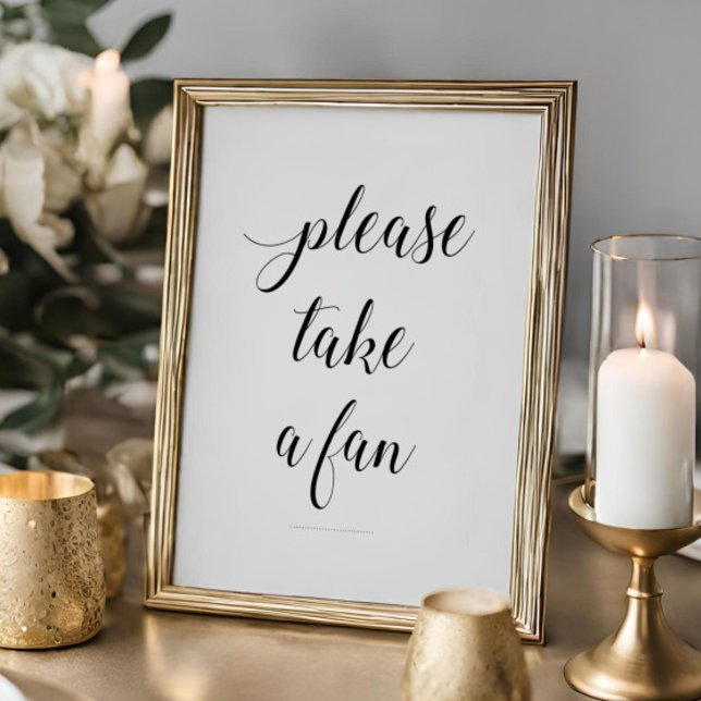 Elegant Please Take A Fan Wedding Sign (Creator Uploaded)
