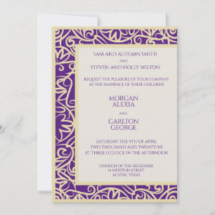 Elegant Plum and Beige Invitation for any occasion