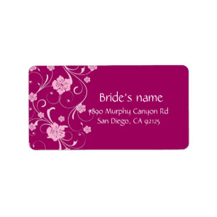 Elegant Plum Cherry Swirls Address label