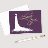 Elegant Plum Gold Wedding Gown Bridal Shower