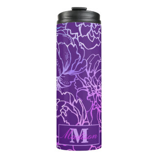 Elegant Plum Modern Monogram Thermal Tumbler