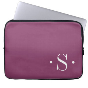 Elegant Plum Monogram Laptop Sleeve