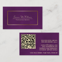 Elegant Plum Purple & Gold Professional QR Code