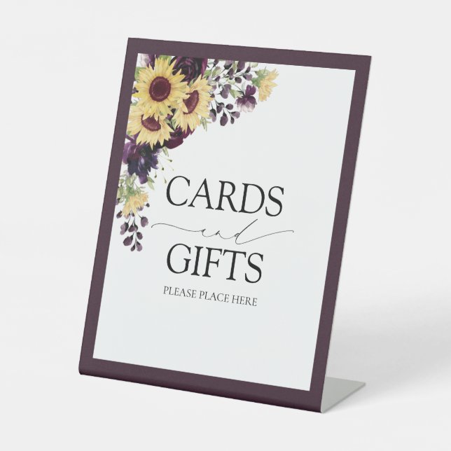 Elegant Plum Purple  Pedestal Sign (Front)