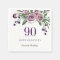 Elegant Plum Purple Rose Floral 90th Birthday