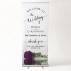 Elegant Plum Purple Rose Wedding Welcome