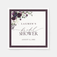 Elegant Plum Purple Watercolor Bridal Shower