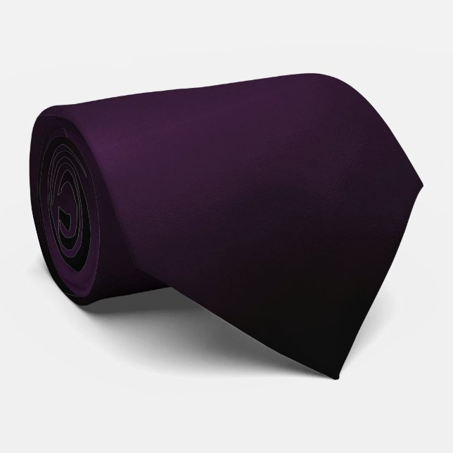 Elegant Plum to Black Gradient  Tie (Rolled)