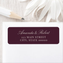 Elegant Plum Wedding Return Address