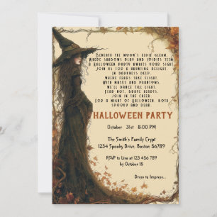 Elegant Poem Spooktacular I Witch Beige Halloween  Invitation
