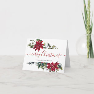 Elegant Poinsettia Christmas Corporate Greeting Holiday Card
