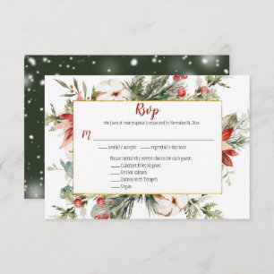 Elegant Poinsettia Evergreen Christmas Gold RSVP