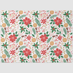 Elegant Poinsettia Winter Floral Botanical Tissue Paper