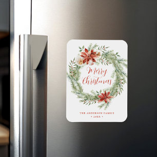 Elegant Poinsettias and Greenery Non-Photo Magnet