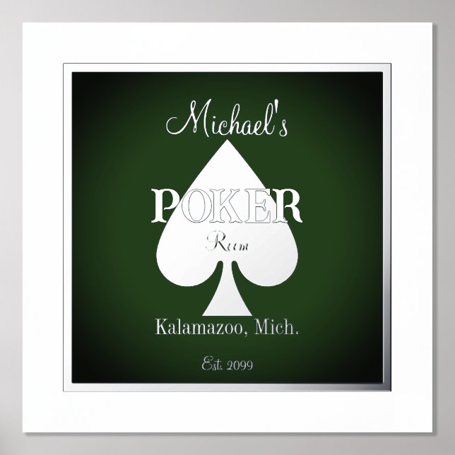 Elegant Poker Playing Cards Foil Accent Foil Prints (Front)