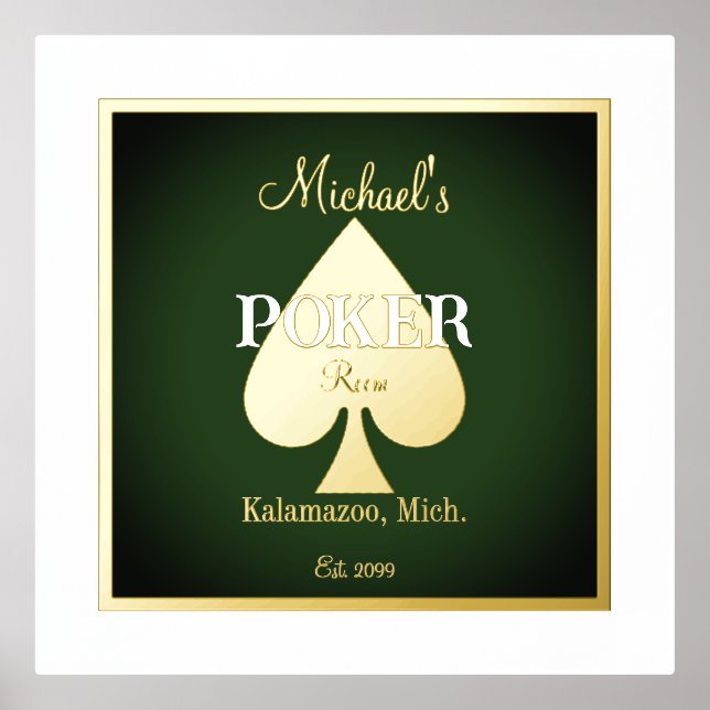 Elegant Poker Playing Cards Foil Accent Foil Prints (Front)
