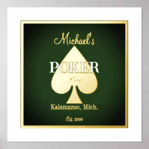 Elegant Poker Playing Cards Foil Accent Prints