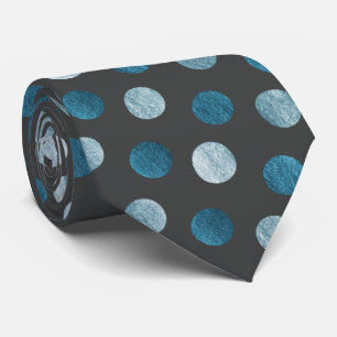  Elegant Polka Dot Personalised Blue Charcoal Grey Tie