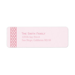 Elegant Polka Dot Return Address Label (pink)